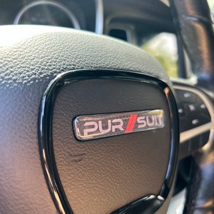 Steering Wheel Badge PURSUIT Edition Compatible with 2015+ Charger Challenger Durango