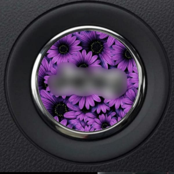 Purple Sunflowers Steering Wheel Overlay Decal • Compatible with Jeep Models