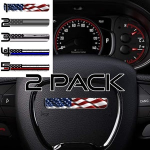 Flag Edition Steering Wheel Center Badge Overlay Compatible With Charger Challenger Durango