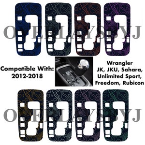 Décalcomanie de superposition de plaque de vitesse pour manette de vitesse Topography Double couche compatible avec les Wranglers 2012-2018, tous les sous-modèles