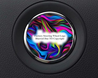 Trippy Tie Dye Steering Wheel Overlay Decal Compatible With Jeep Models