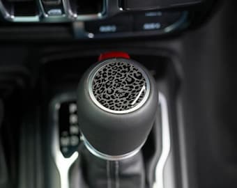 3D Domed Flex Resin Shifter Badge - Silver Leopard - 2018+ Wrangler 2020+ Gladiator