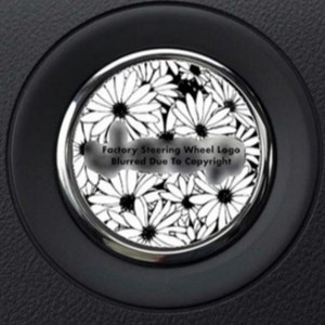 Daisy Flowers Steering Wheel Overlay Decal • Compatible with Jeep Models