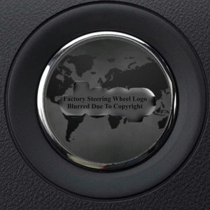 Map of Earth Dark Steering Wheel Overlay Decal Compatible With Jeep Models