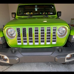 Steel Mesh Grill Insert Compatible with Gladiator JT Wrangler JL 2018 2019 2020 2021 2022 2023 - Subdued American Flag