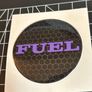 3D Resin Epoxy Coated Fuel Door Badge Compatible with Challenger