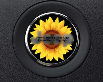 Sunflower Steering Wheel Overlay Decal • Compatible with Jeep Models