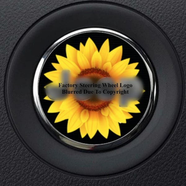 Sunflower Steering Wheel Overlay Decal • Compatible with Jeep Models