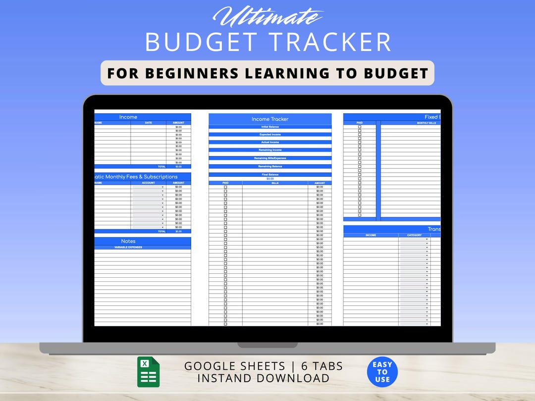 Blue Income, Expenses by Quarter; Weekly, Biweekly Paycheck Tracker ...