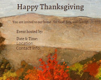 Thanksgiving Invitation for friends and family. Instant download.