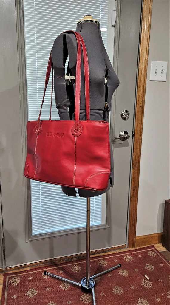 Custom Bernina Red Leather Tote/Purse Made by Piel - image 10