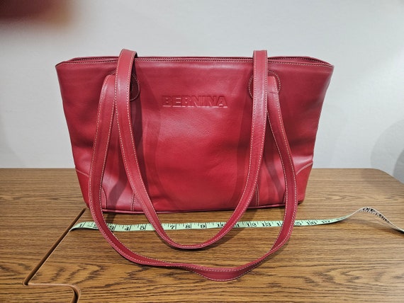 Custom Bernina Red Leather Tote/Purse Made by Piel - image 2