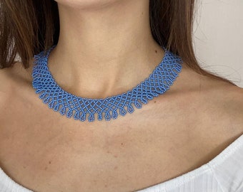 Gorgeous beaded necklace with dangling drops