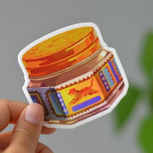 Tiger Balm Sticker | Professioneel bedrukte schattige vinyl waterfles waterdichte sticker