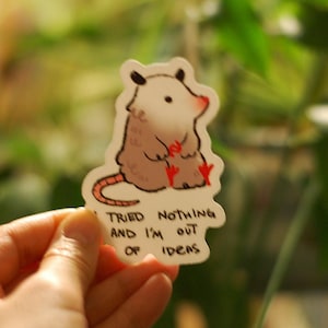 Sticker opossum | Sticker liseuse Kindle pour ordinateur portable Possum Waterbottle | Sticker santé mentale | Mignon kawaii drôle