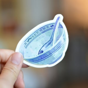 Chinese Bowl Sticker | Cute Vinyl Sticker | Water bottle sticker | Laptop Sticker | Bullet Journalling
