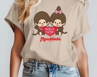 Vintage Monchhichi Graphic Tee: 80s Retro Cartoon Shirt