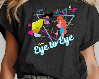 Retro "Eye To Eye" Graphic Tee: 90s Cartoon Inspired Shirt