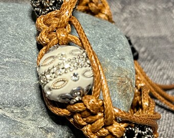 Bracelet en macramé Shamballa, bracelet de perles en macramé, bracelet réglable, bracelet noué, bracelet cadeau, bracelet bohème en macramé