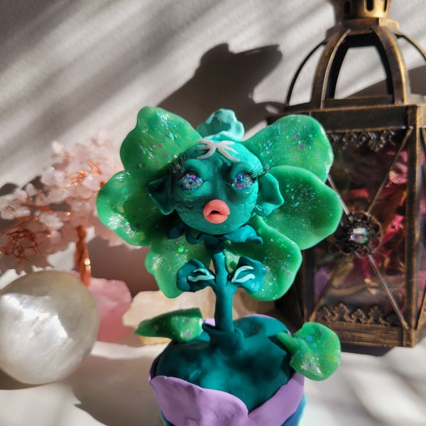 Pisces the Fish Sternzeichen Pretty Freaky Flower (Polymer Clay Figur)