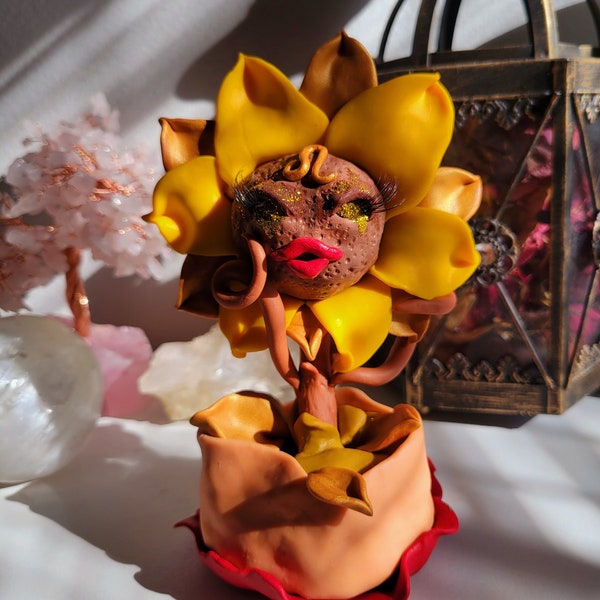 Löwe der Löwe Sternzeichen Hübsche Freaky Blume (Polymer Clay Sonnenblume Figur)