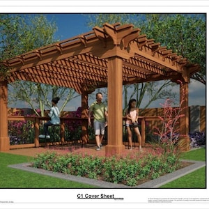 DIY Pergola Design - Digital Plan PDF Download - Santa Fe - SubD Graphics & Design