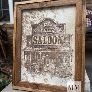 Genuine Cowhide Laser Branded Sign (Standard Light Cowhide)