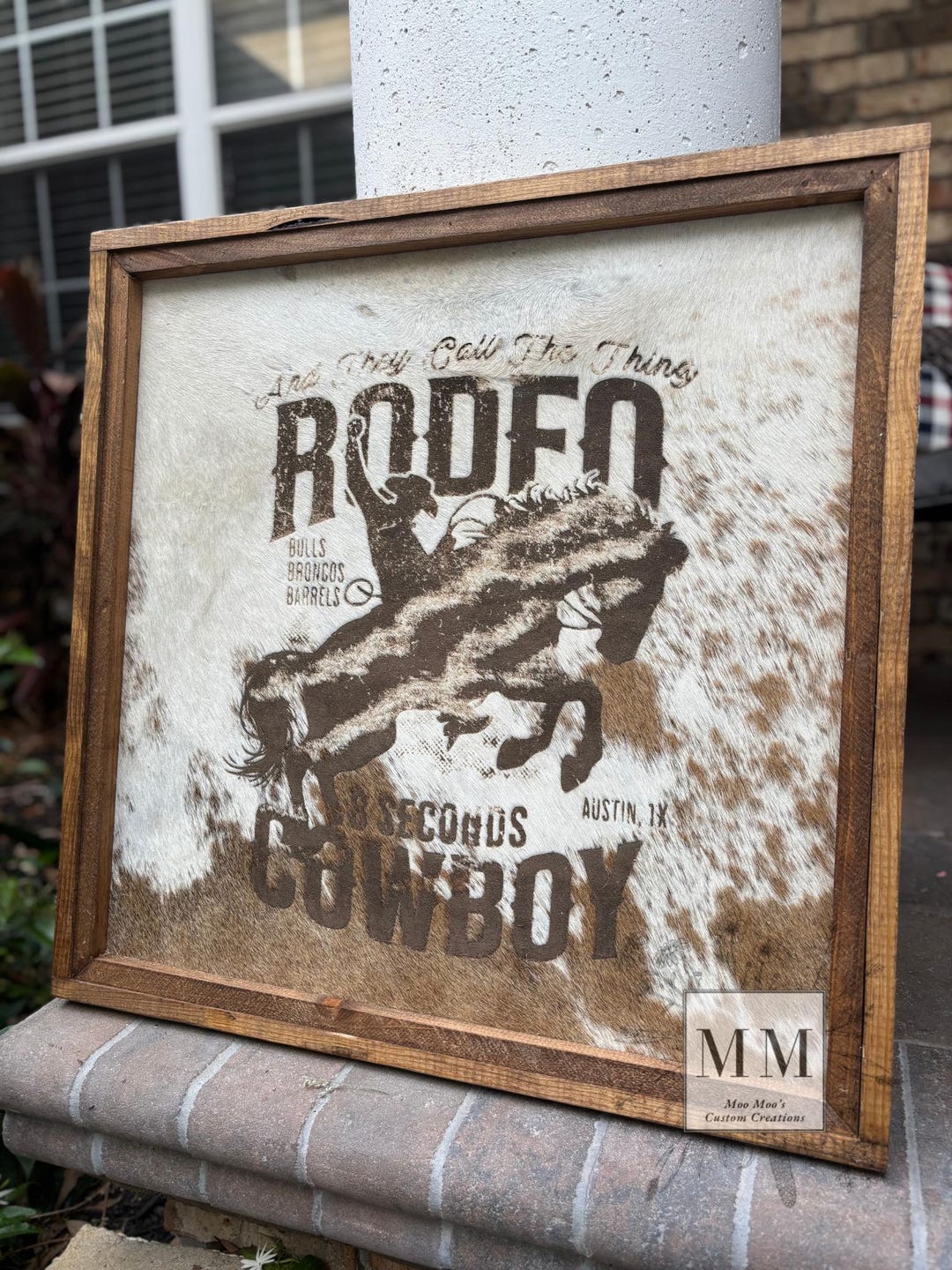 Rowdy Rodeo Sign Genuine Cowhide Laser Branded Rodeo Sign (standard Light Cowhide) - Etsy