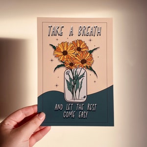 Sunflower Line Art | All Time Low | Lyric Print | Pop Punk Illustration