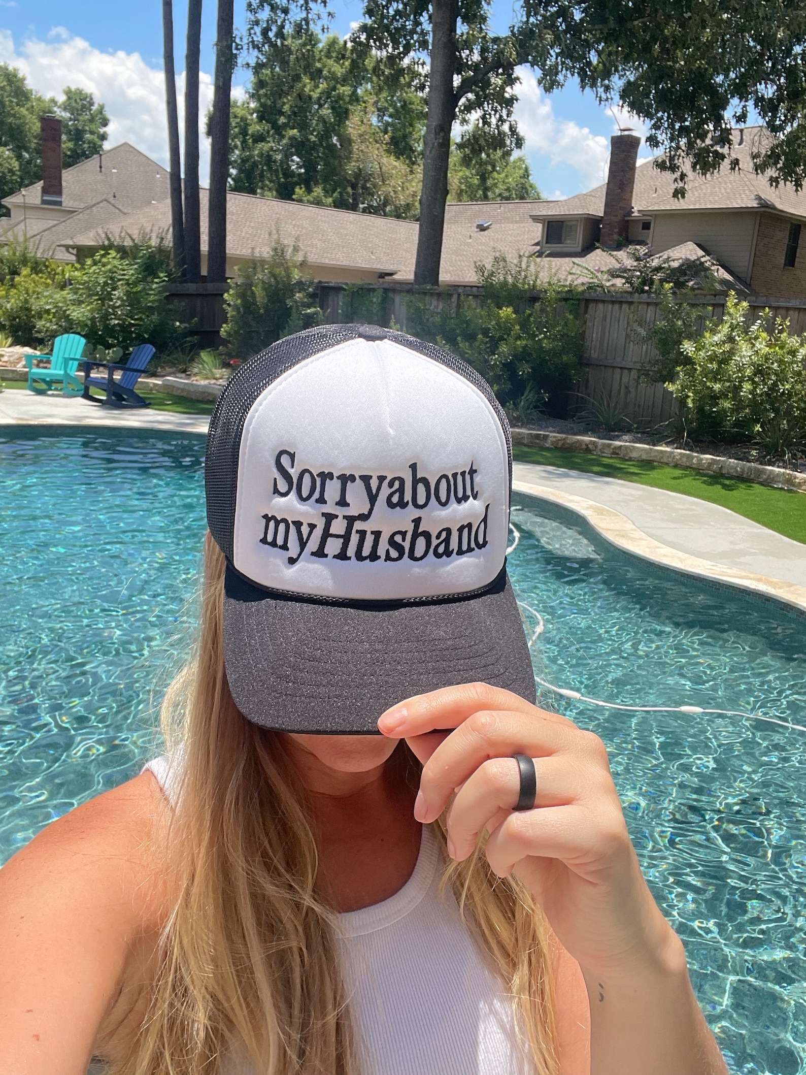 Sorry About My Husband Vintage Trucker Hat