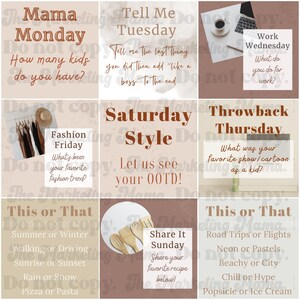 Small Business Social Media Minimalist Interactive Post Bundle, Minimalist Engagement Posts, 9 Minimalist Boho Interactive Posts