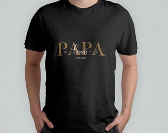 PAPA T-Shirt personalisiert | Geschenk | Vatertag | Geburtstag| Geburt | Übergrößen | Familie | Kinder | Männer | Vater