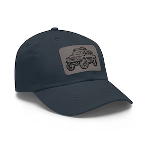 Hat with Rectangle Leather Patch, Offroad, 4x4, Camping, Overlanding, Truck