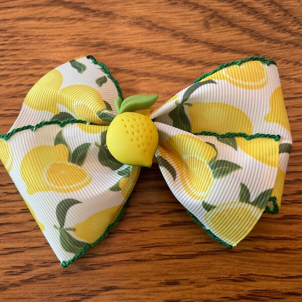 Yellow Lemon Shank Button Hair Bow / Headband - Great for Infant, Baby, Toddler, Child, Girl, Teen, or Adult