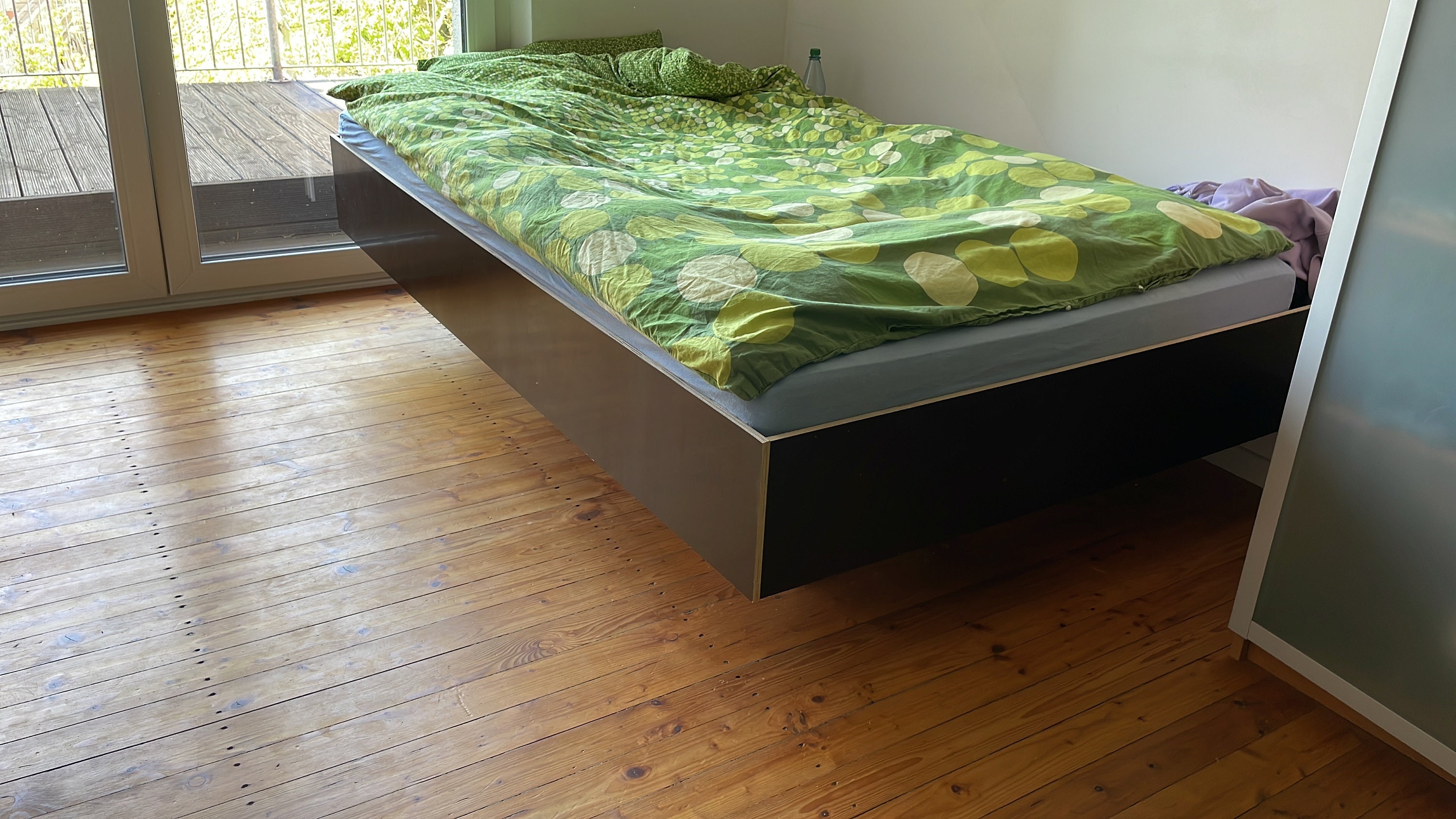 View of DIY Floating Look Wooden Bed(2m X 1.4m) Instructions - Etsy