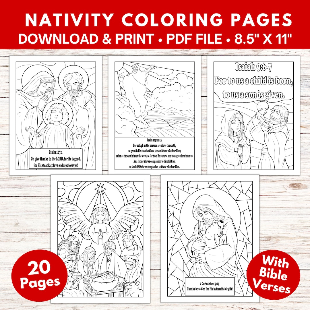 Nativity Coloring Pages, Printable Christmas Coloring Pages, Christian ...