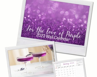 For The Love of Purple Calendar 2023 - Wall Calendar, Christmas Gift, Teacher Gift, Stocking Filler, Calendar with public holidays