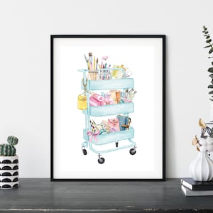 Craft Cart - Full Color - Digital Print - Poster - 8.5"x11", 16"x20", 18"x24", 20"x30" - Craft Room