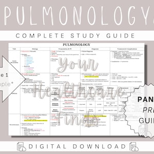 Pulmonology Complete Study Guide | Study Guide | Study Notes | Physician Assistant Student | Nurse Practitioner Student | Med Student