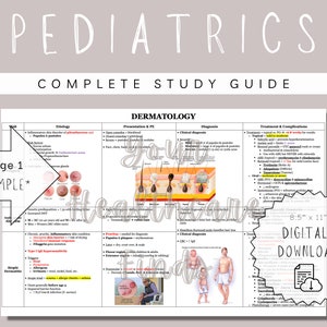 Pediatric Complete Study Guide | Study Guide | Study Notes | Physician Assistant Student | Nurse Practitioner Student | Med Student