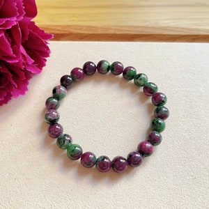 Natural Ruby Zoisite Bracelet 8mm