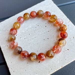 High Quality Hematoid Quartz Bracelet, Fire Quartz 10mm