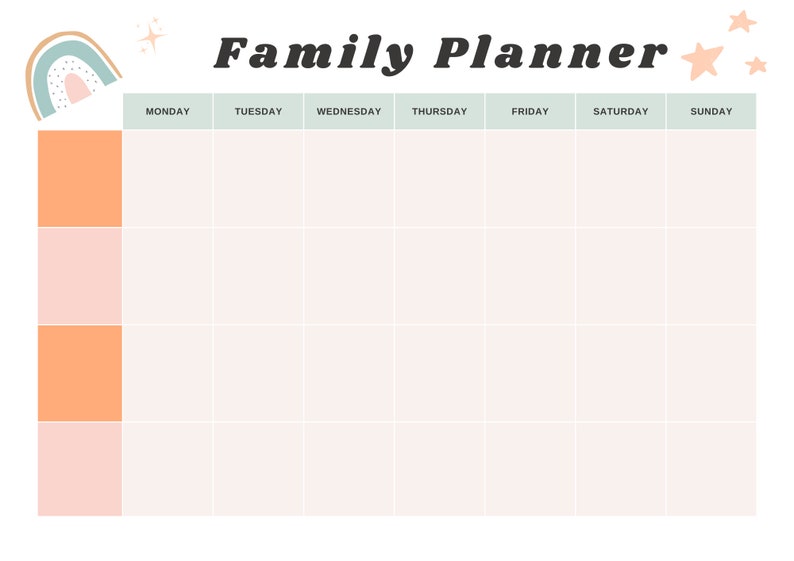 Family Weekly Planner Printable