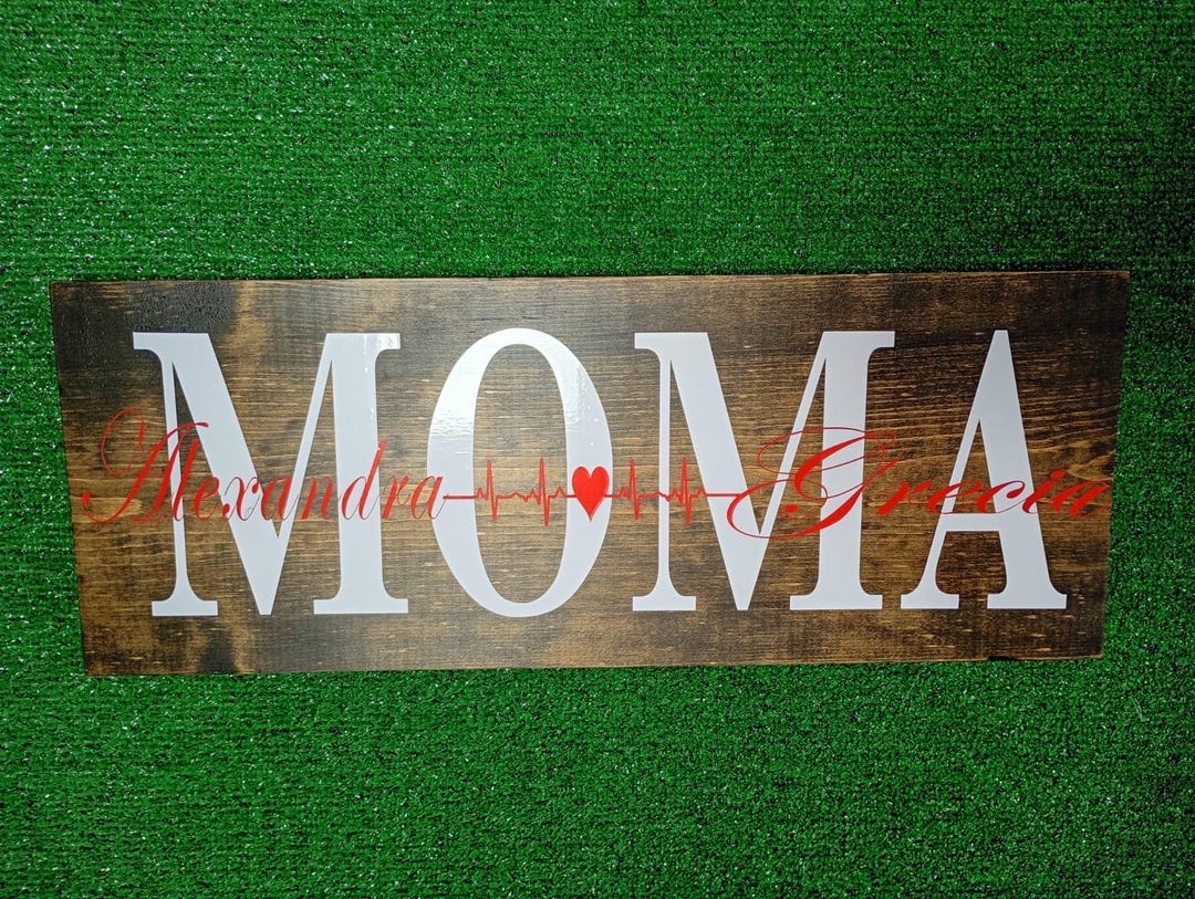 Personalized MOMA Wooden Sign With Kids’ Names Custom Mother’s Day Gift ...