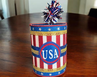 Patriotic wreath attachment Fireworks Red White Blue July 4th Decor Americana Wreath Accent Independence Day Decor Designer Attachment