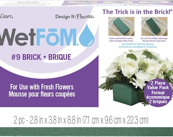 Wet Foam Floral Foam Brick Size #9  BOX OF 24 BRICKS wet Green Floral Foam floral designers crafting supplies wreath supplies