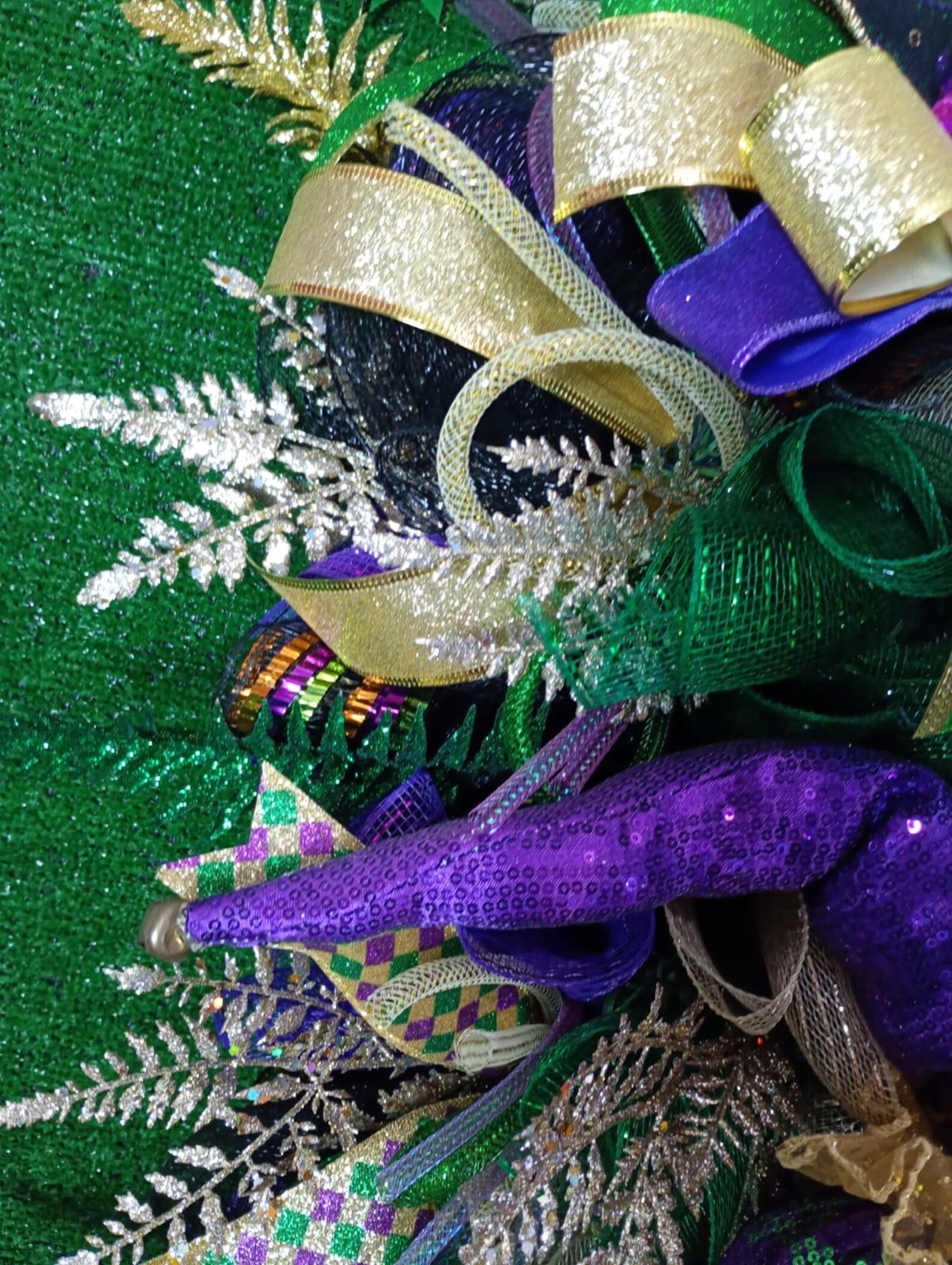 Mardi Gras Door Swag Purple and Gold Décor Mardi Gras Front Door Mardi