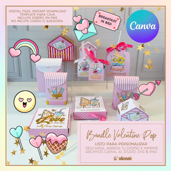 Bundle de Templates: Valentines boxes