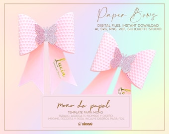 Paper Bow Template, Paper Bun Mold, Gift Bun