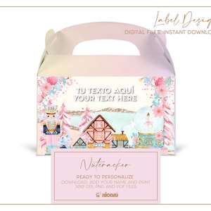 Nutcracker, label design, treat box labels, printable label, lunch box label